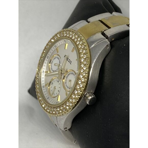 Fossil ES2944 Women's Gold Stainless Steel White Analog Dial Quartz Watch QB492 - Picture 4 of 12